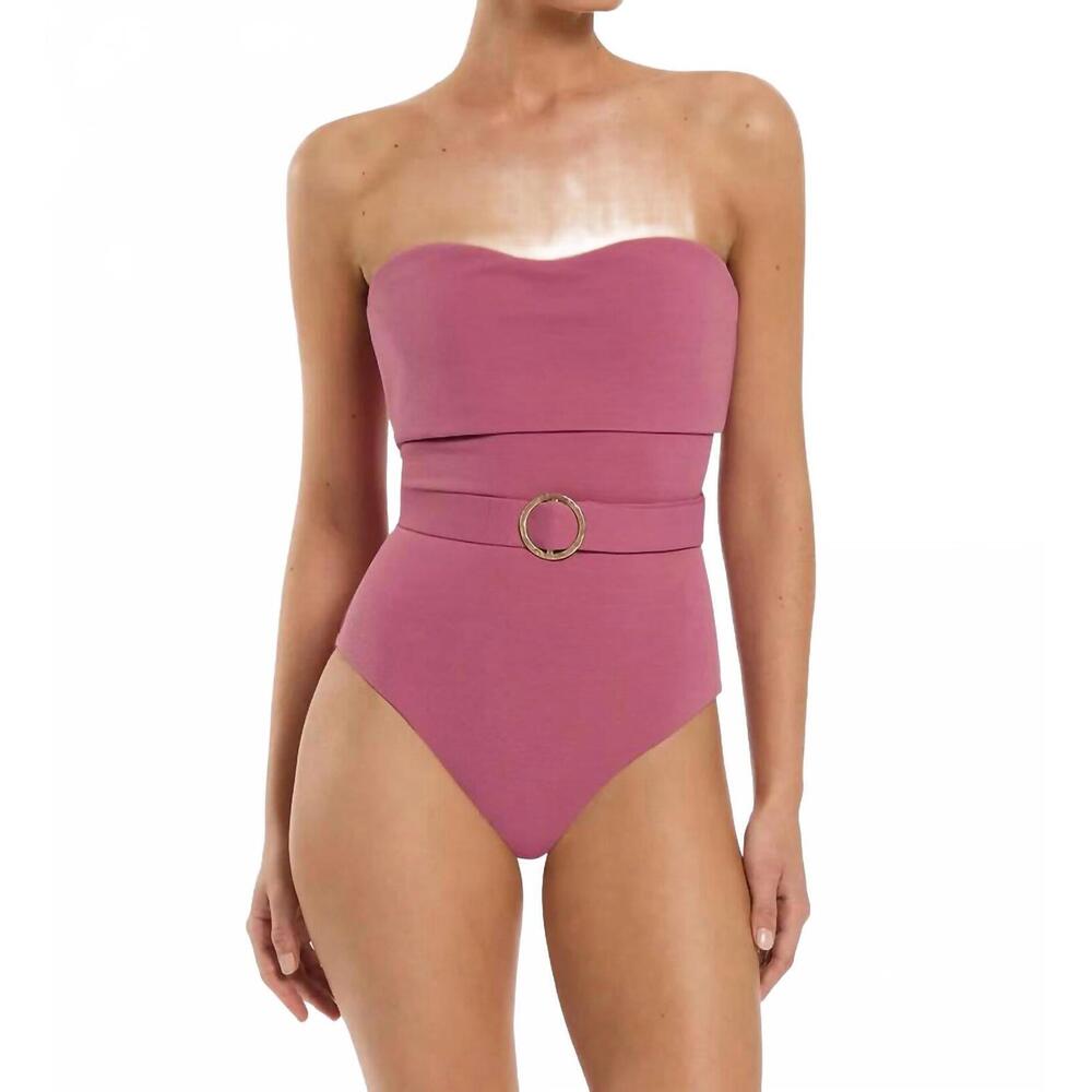 NEW JETS jets australia isla rib bandeau one piece in mauve